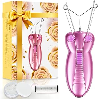 EC VISION Electric Facial Hair Remover for Women - Pink Threading Epilator Trimmer, Safe Cotton Thread Shaver for Face, Lips, Chin