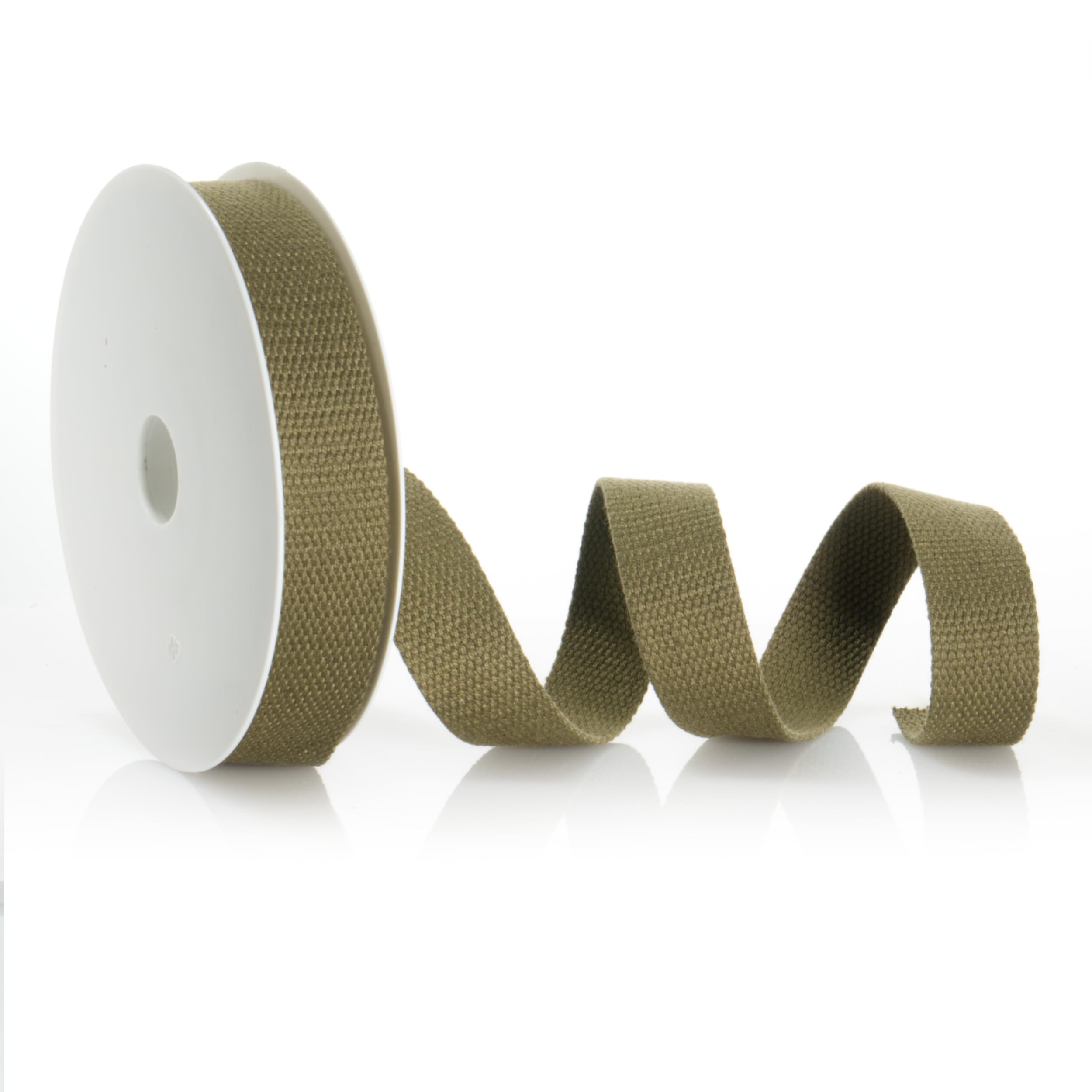Trimz Dark Olive Cotton Webbing – – 25Mm X 10M