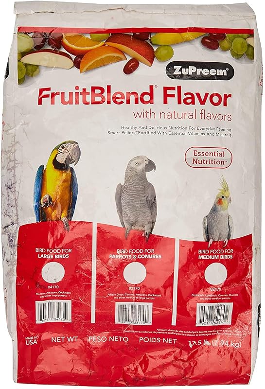 Alimento em pellets para papagaios grandes ZuPreem Fruitblend 230335, sabor frutas, 7,94 kg