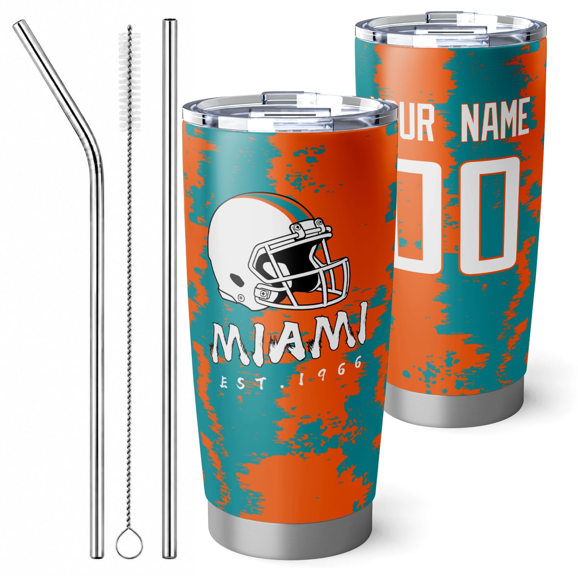 ANTKING Miami Tumbler 20oz Travel Mug Custom Number Name Gifts