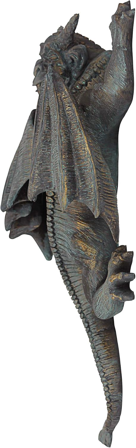 Design Toscano PD1571 Gargoyle Demon on the Loose Gothic Decor Wall Sculpture, Medium, 13 Inch, Polyresin, Bronze Verdigris Finish : Home & Kitchen