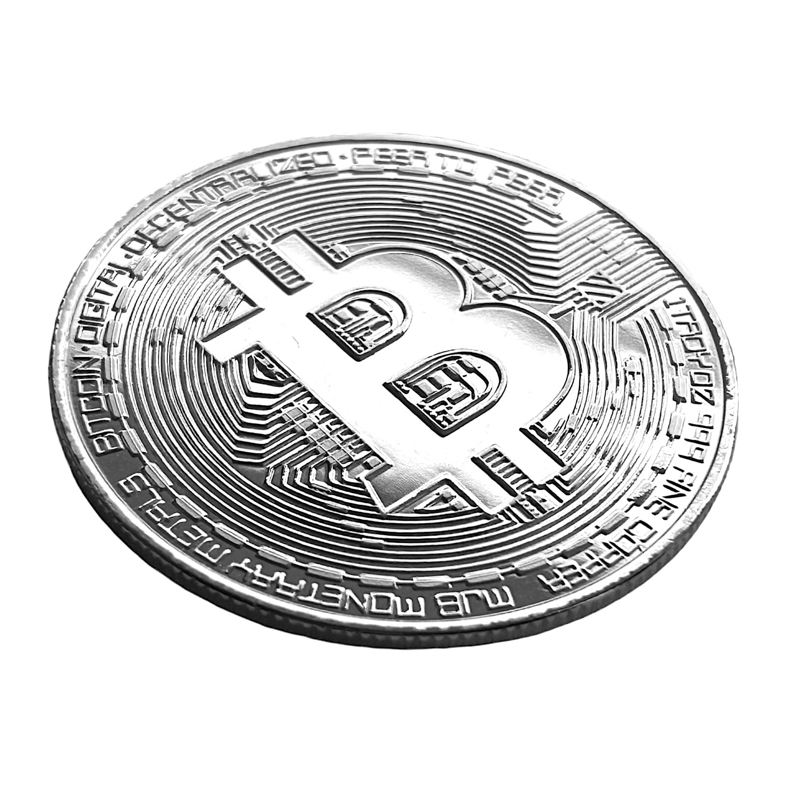 Amazon.co.jp: ビットコイン BTC レプリカ コイン 仮想通貨 暗号資産 Bitcoin メダル 開運グッズ 金運 記念硬貨  ブロックチェーン サトシナカモト Satoshi Nakamoto コレクション (シルバー) : ホビー