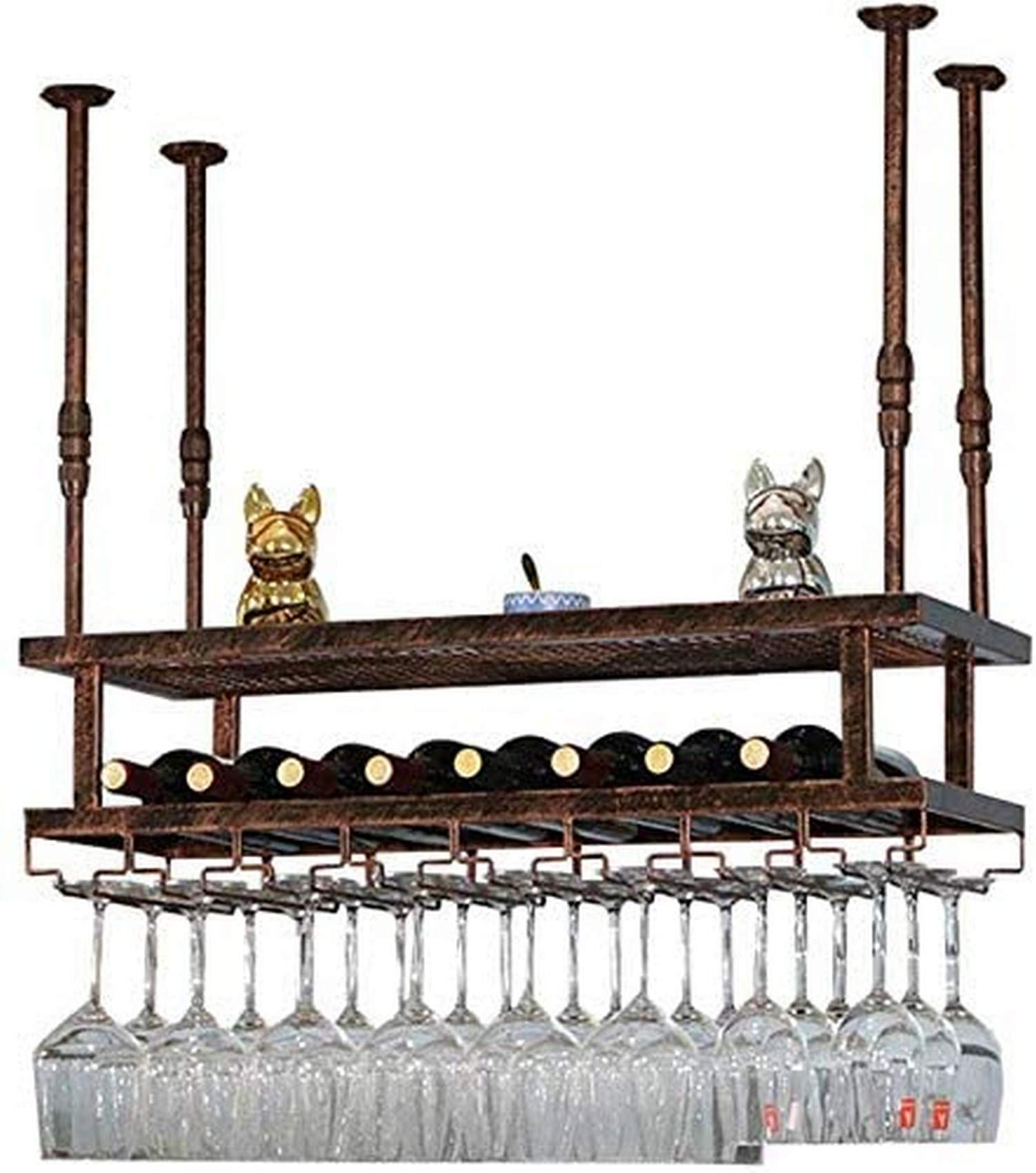 Support de verre de barre suspendue et porte-bouteilles de vin pour cuisine