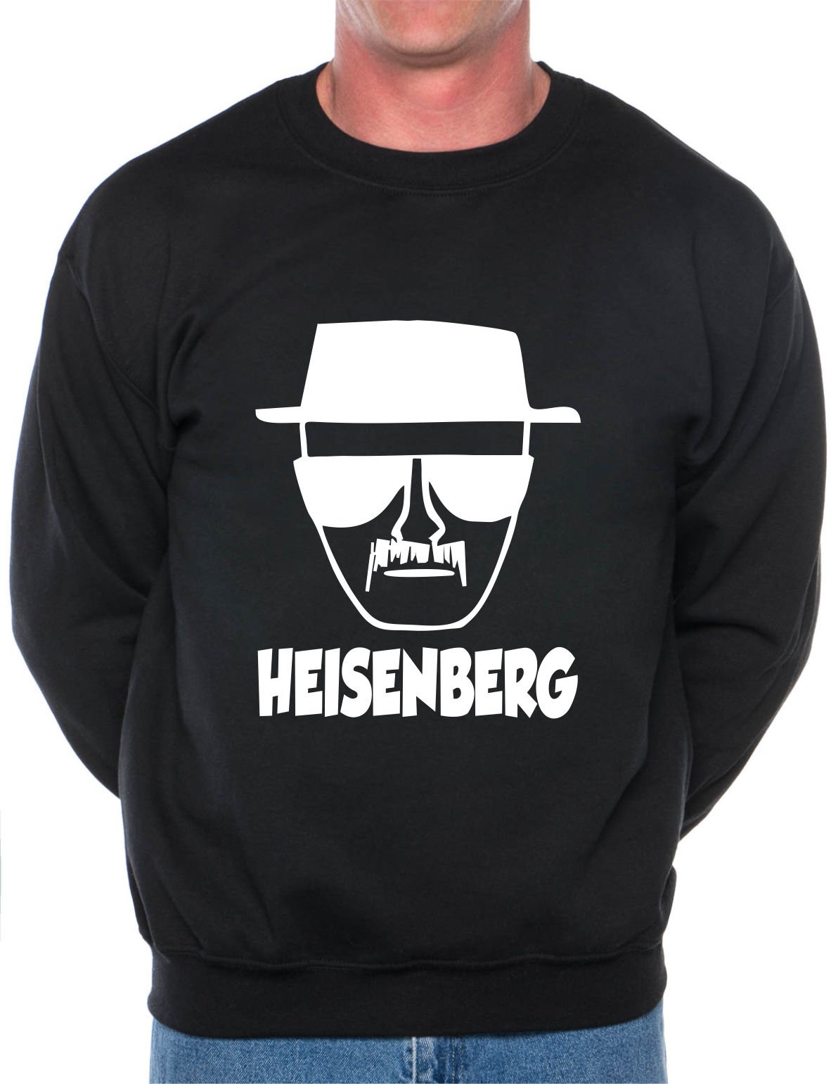 Print4u Unisex Black Breaking Bad Heisenberg Walter Adult Sweatshirt Jumper Birthday Gift Idea Small