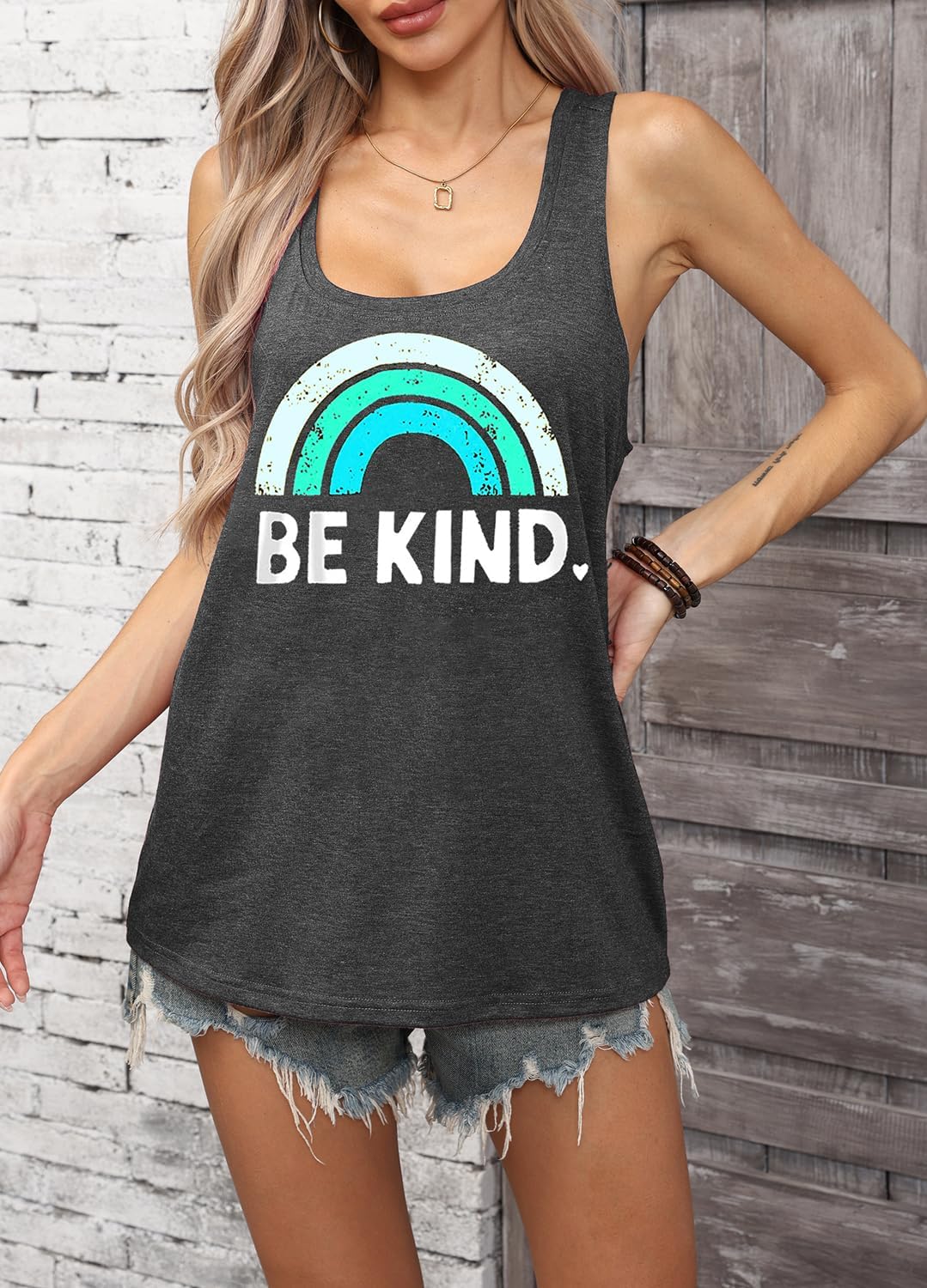 YEXIPO Womens Graphic Tank Tops Racerback Summer Tops Casual Loose Workout Tanks Beach Vacation Sleeveless Shirt Tank Top - Image 4