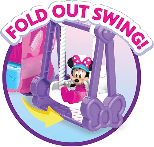 Miniatura 4 de Disney Junior Glamcamper Minnie Mouse Bows-A-Glow Rolling Glamper Figuras y juego de 13 piezas, juguetes oficiales para niños a partir de 3 años,