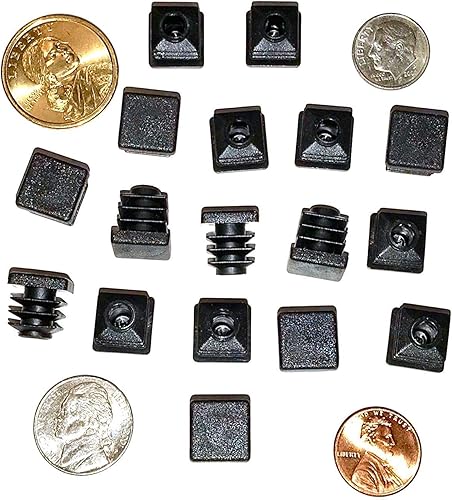 Miniatura 5 de Paquete de 10 (1.5 pulgadas (1-12 pulgadas), calibre 14-20) para longitud interior de 1.35 a 1.42 pulgadas  Tapón cuadrado de plástico negro, tapa