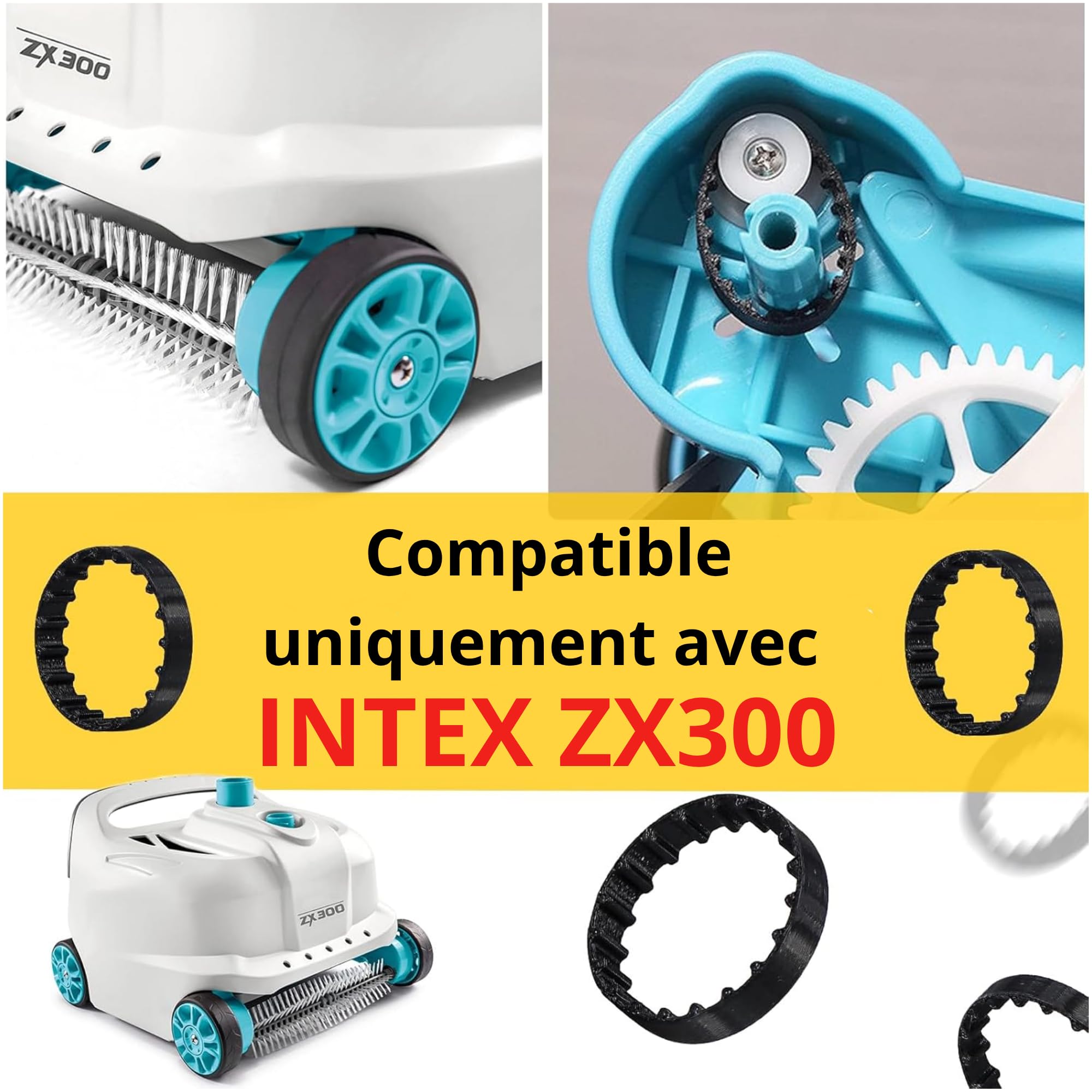 Image secondaire de Pack de 8 Courroies de Rechange pour Robot Intex ZX300