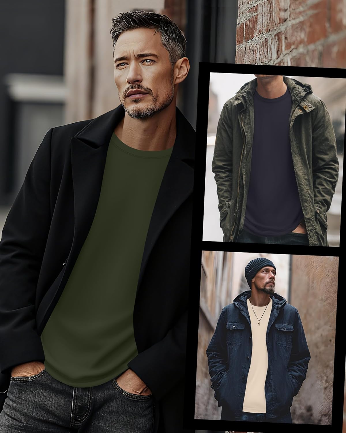 3 Pack Mens Long Sleeve Shirts Crew Neck Thermal T-Shirt Thick Pullover Basic Tops Casual Comfortable Sweatshirt - Image 3