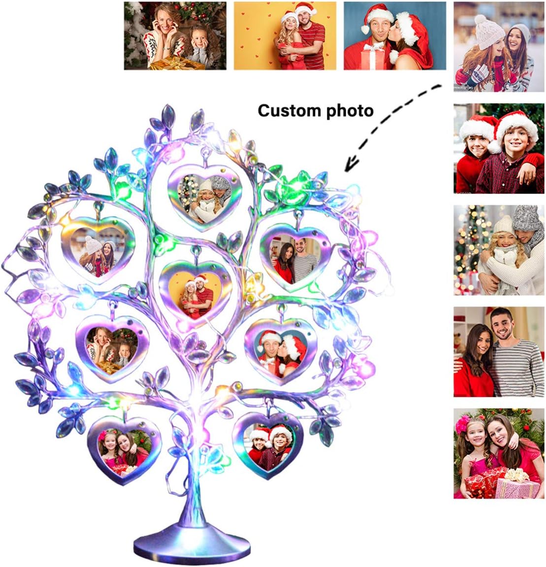 Custom 8 Photo Metal Family Tree Picture Frames
