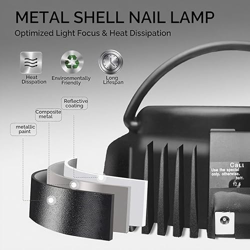 Miniatura 2 de Lámpara de uñas LED UV inalámbrica profesional, secador de uñas de gel LED recargable, luz UV para uñas, secador de uñas de gel LED portátil