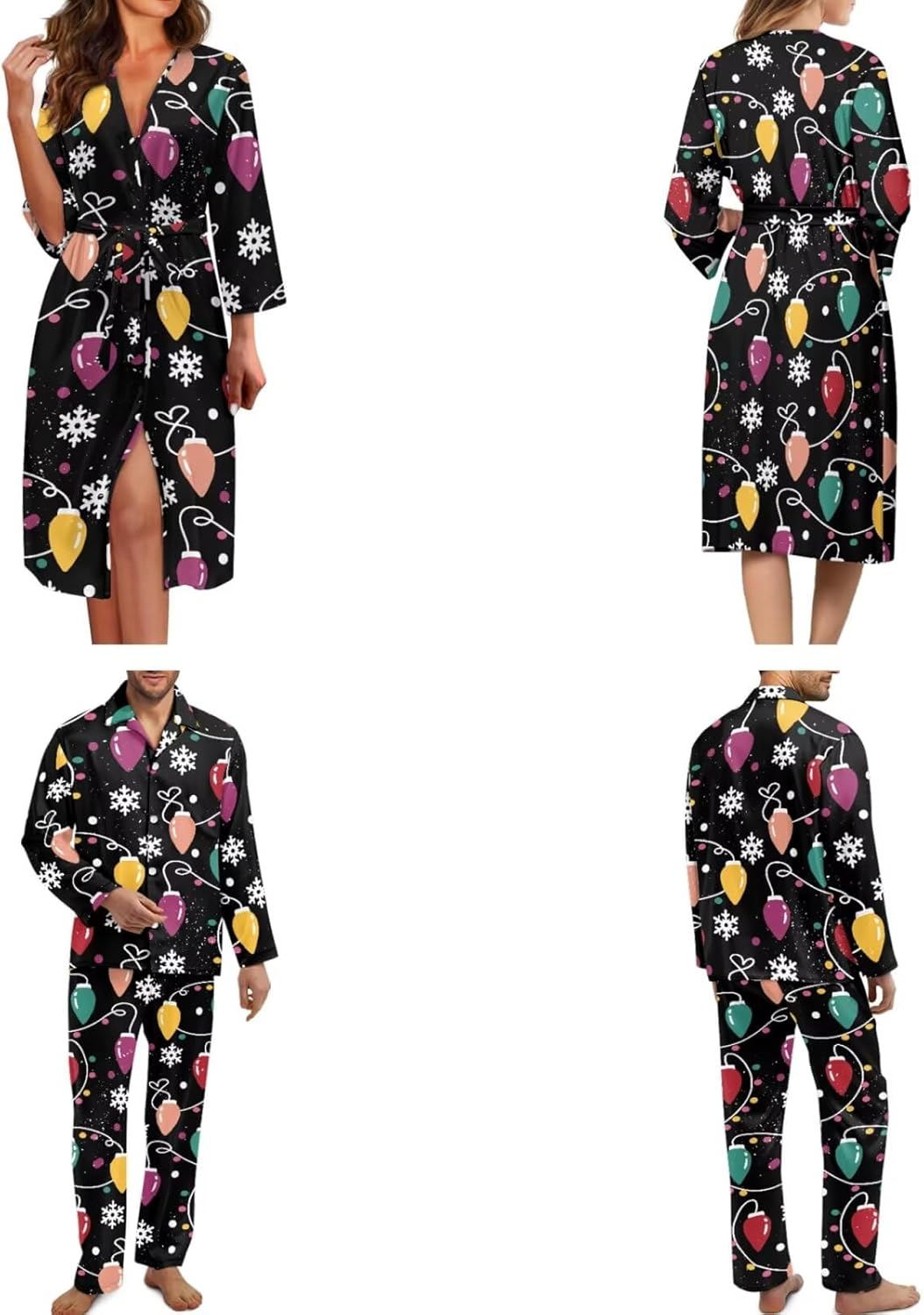 Christmas Couple Pajamas His and Her Pajamas for Couples Set Comfortable Pjs