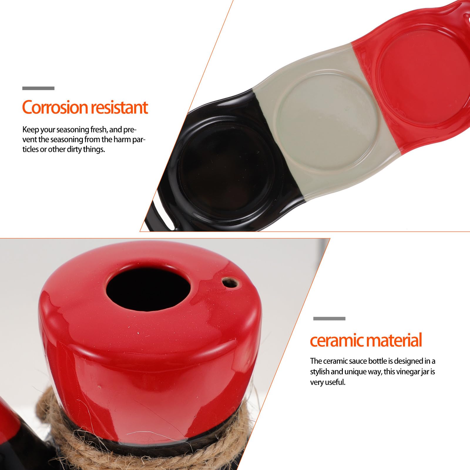 Set di Bottiglie Giapponesi per Salsa di Soia e Aceto Ceramiche 200 Ml | Vassoio e Tappo in Sughero, Uso Quotidiano in Cucina, Stile Giapponese Tradizionale