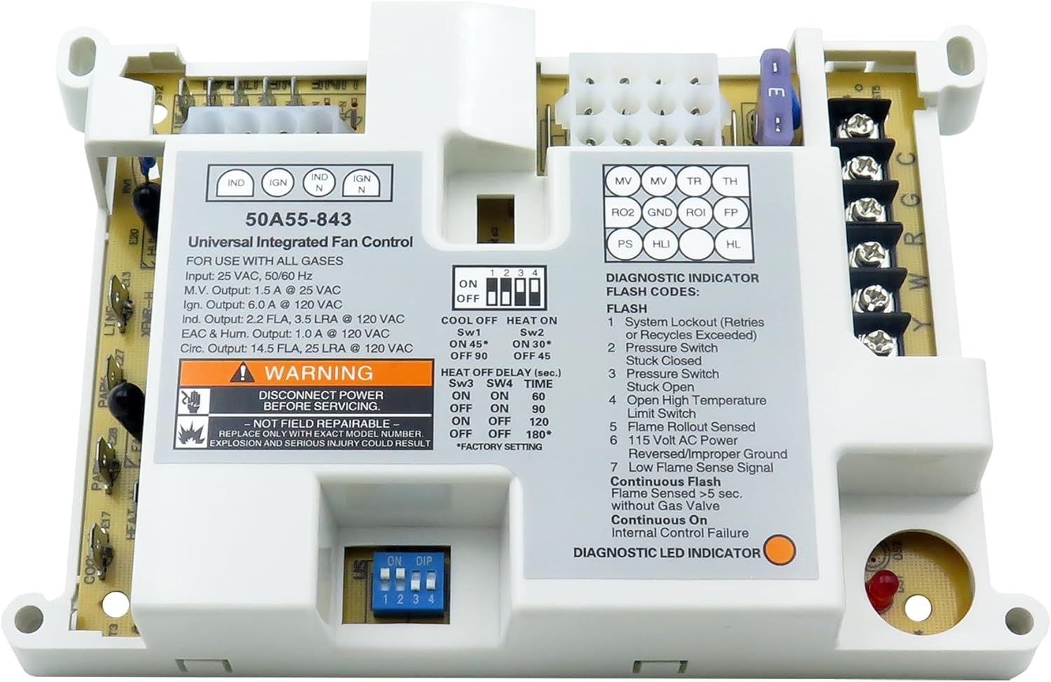 Upgraded 50A55-288 Furnace Control Circuit Board Replacement for White Rodgers Amana Goodman and Whirlpool 8068142 Ignition Module