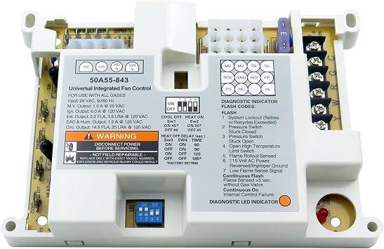 50A50-474 Furnace Control Board Replacement for White Rodgers 50A50-474 | Plug-and-play board, with LED fault indicator, overload and short protection, easy DIY install