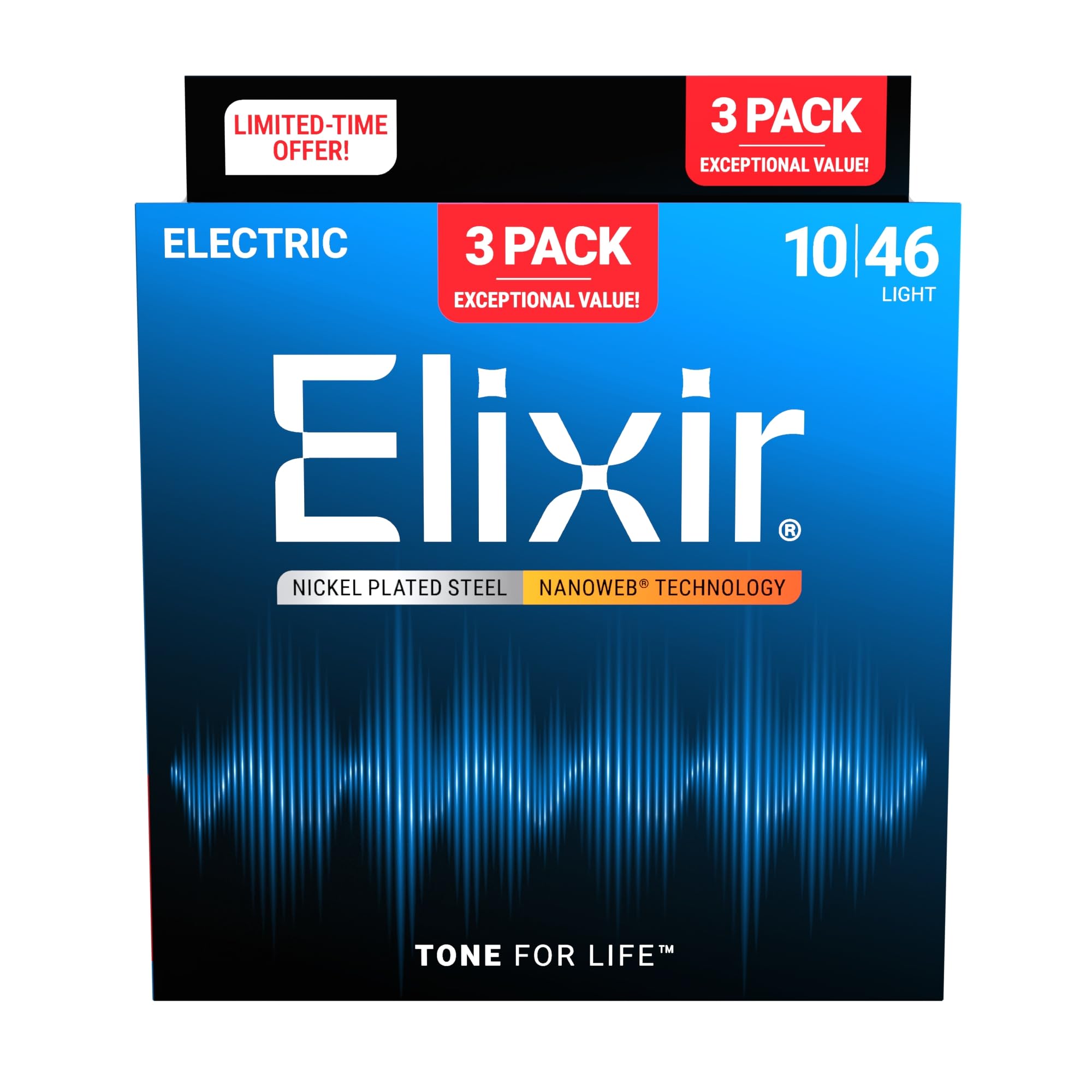 Amazon.co.jp: Elixir エリクサー エレキギター弦 3セット入り