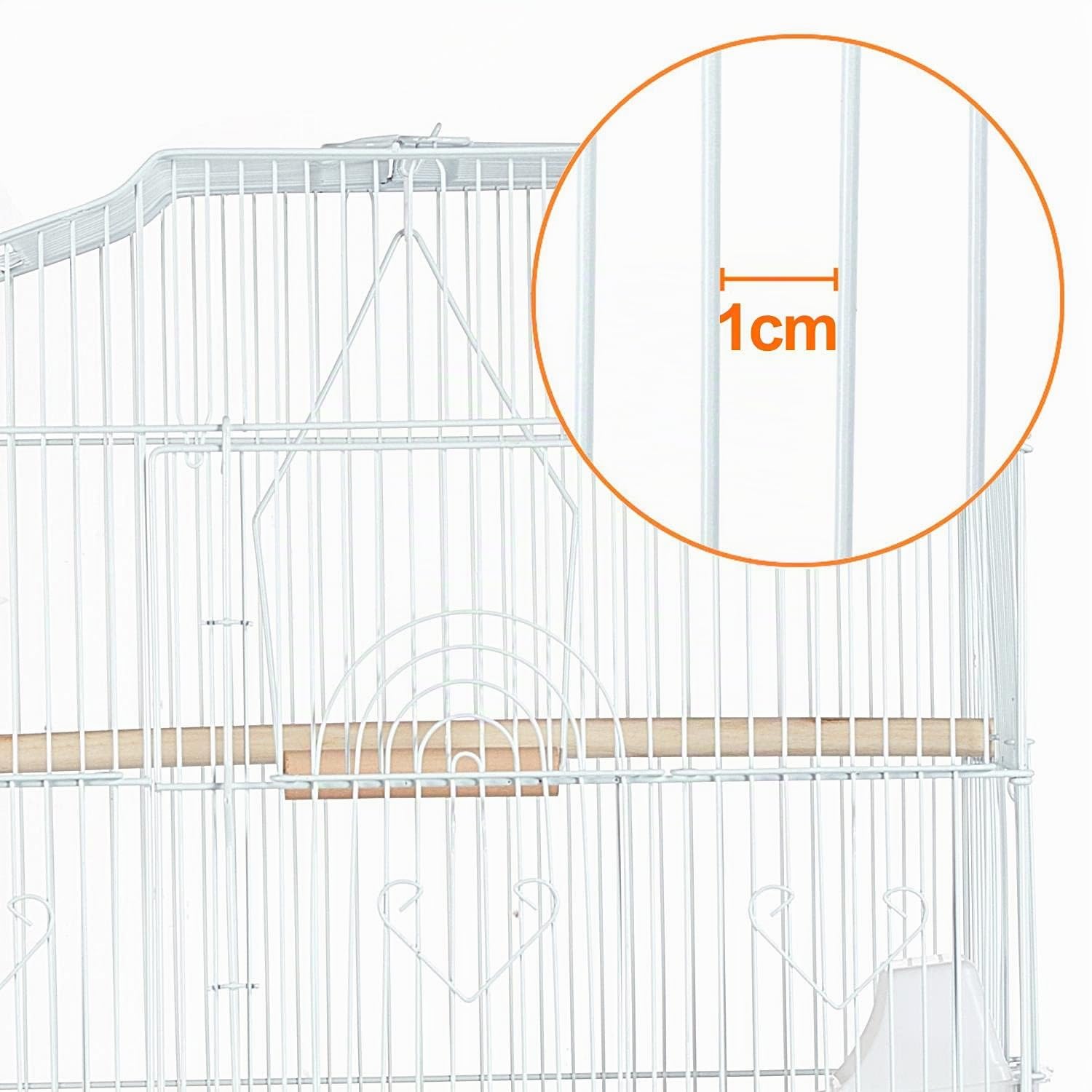 Yaheetech Cage à Oiseaux Perruche Cage avec Toit Ouvrable pour Calopsitte élégante Inséparable Perruche Ondulée Canaris 46 x 36 x 92 cm Blanc
