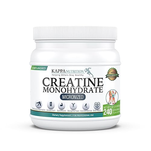 Kappa Nutrition Creatine Monohydrate Powder, Pure Amino Acid Formula, Supports