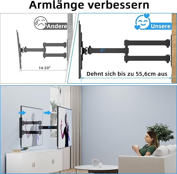 Home Vision TV Wall Mount Long Arm 17-42 Inches VESA 200 x 200 15 kg