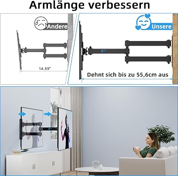 Home Vision TV Wall Mount Long Arm 17-42 Inches VESA 200 x 200 15 kg