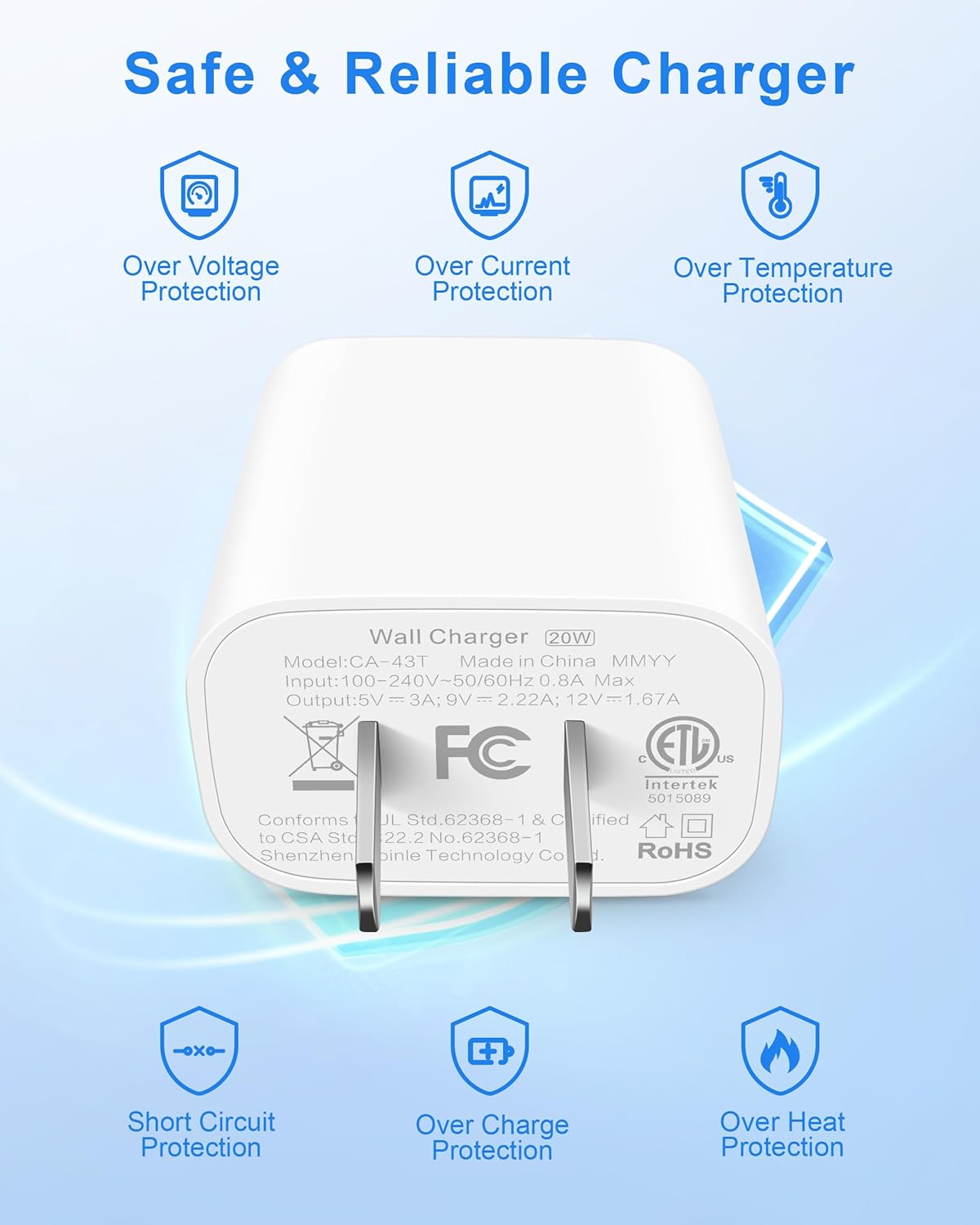 for iPhone 17 16 15 Pro Max Charger, 2 Pack 20W Fast Charging USB C Charger Block Wall Power Adapter + 6FT USB-C Cable for iPhone 17/17 Pro/17 Pro Max/Air/16/15 Pro Max/Plus/16e, iPad, AirPods Pro 3 - Image 5