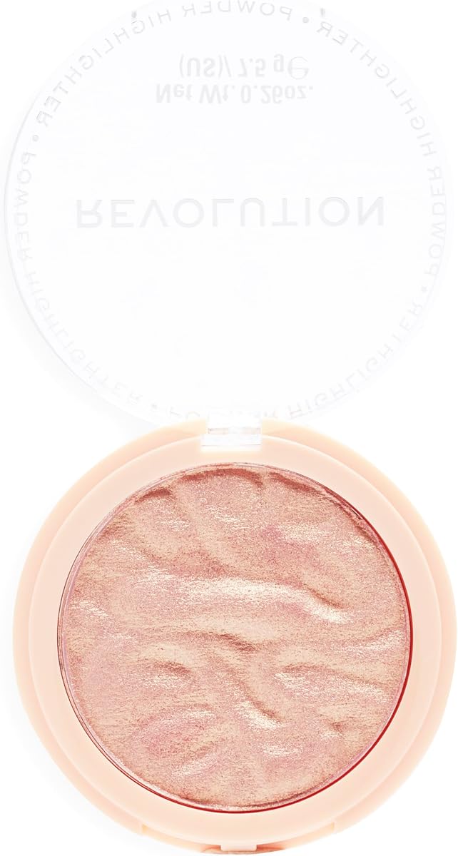 Revolution Reloaded Pressed Powder Highlighter, Make An Impact | Intensely Pigmented for a High-Impact Glowy Finish, Vegan & Cruelty-Free, 0.22 oz
