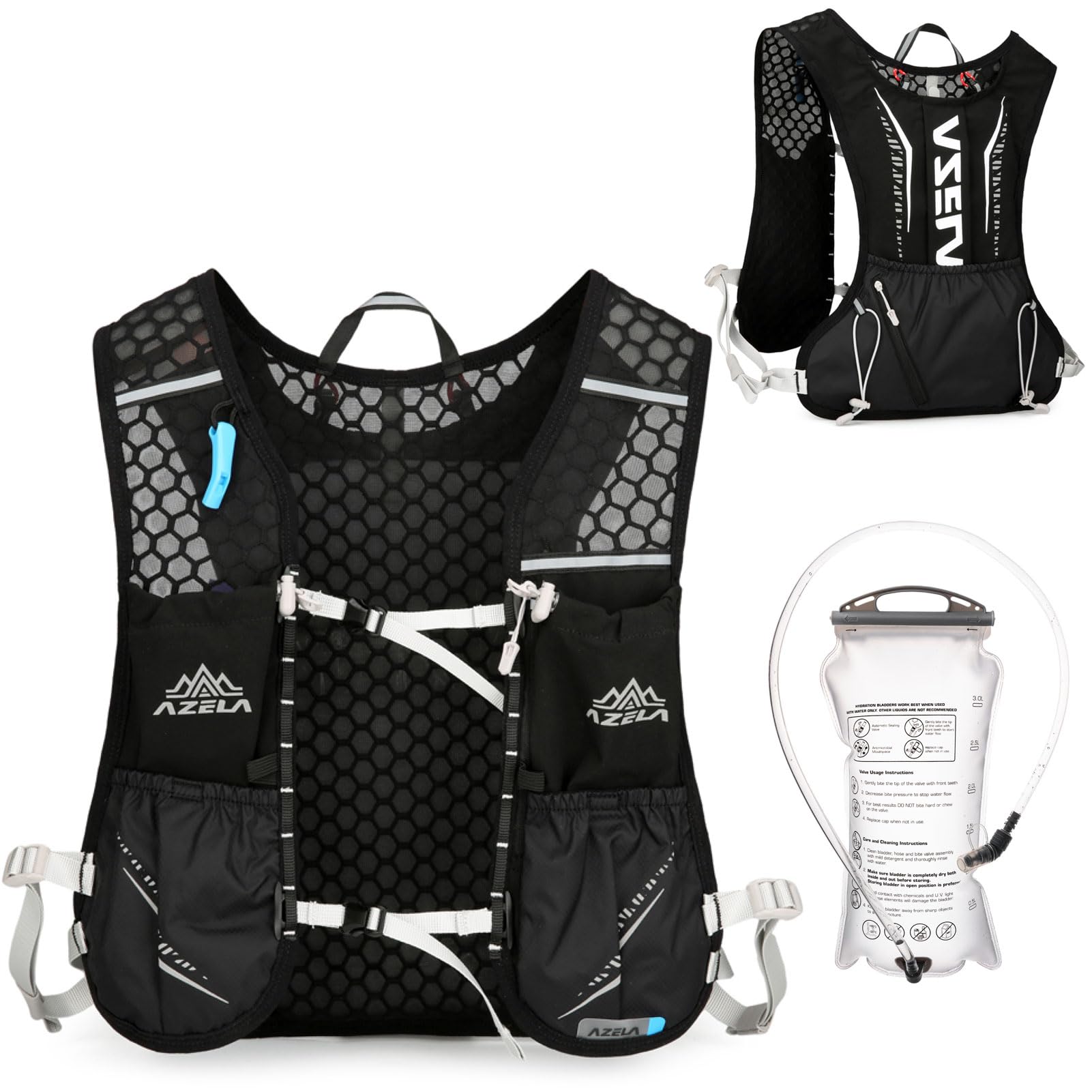 Azarxis Chaleco Hidratacion Trail Running para Hombres Mujeres Mochila de Hidratación Ligero para Correr Maratones Senderismo Ciclismo