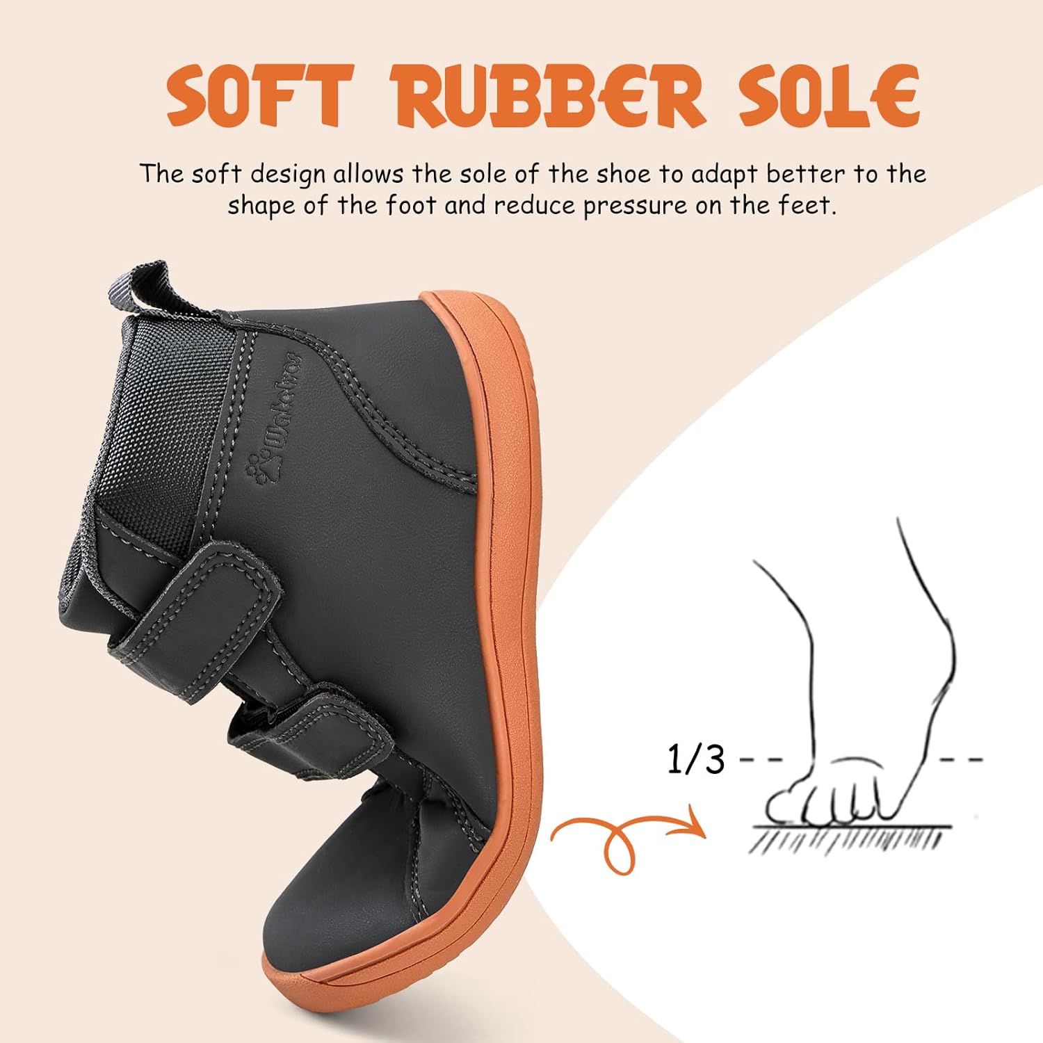 WateLves Toddler Little Kids Wide Barefoot Shoes Boys Girls Winter High Top Minimalist Sneakers Ankle Boots Leather Uniform Dress Shoes Naturally Splay - Image 4