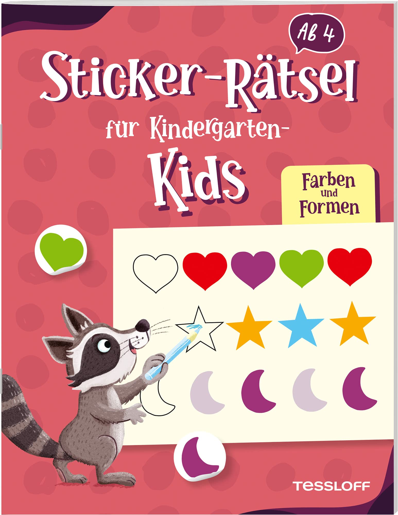 Sticker-Rätsel für Kindergarten-Kids. Farben und Formen: Rätseln und Stickern für Kinder ab 4 Jahren