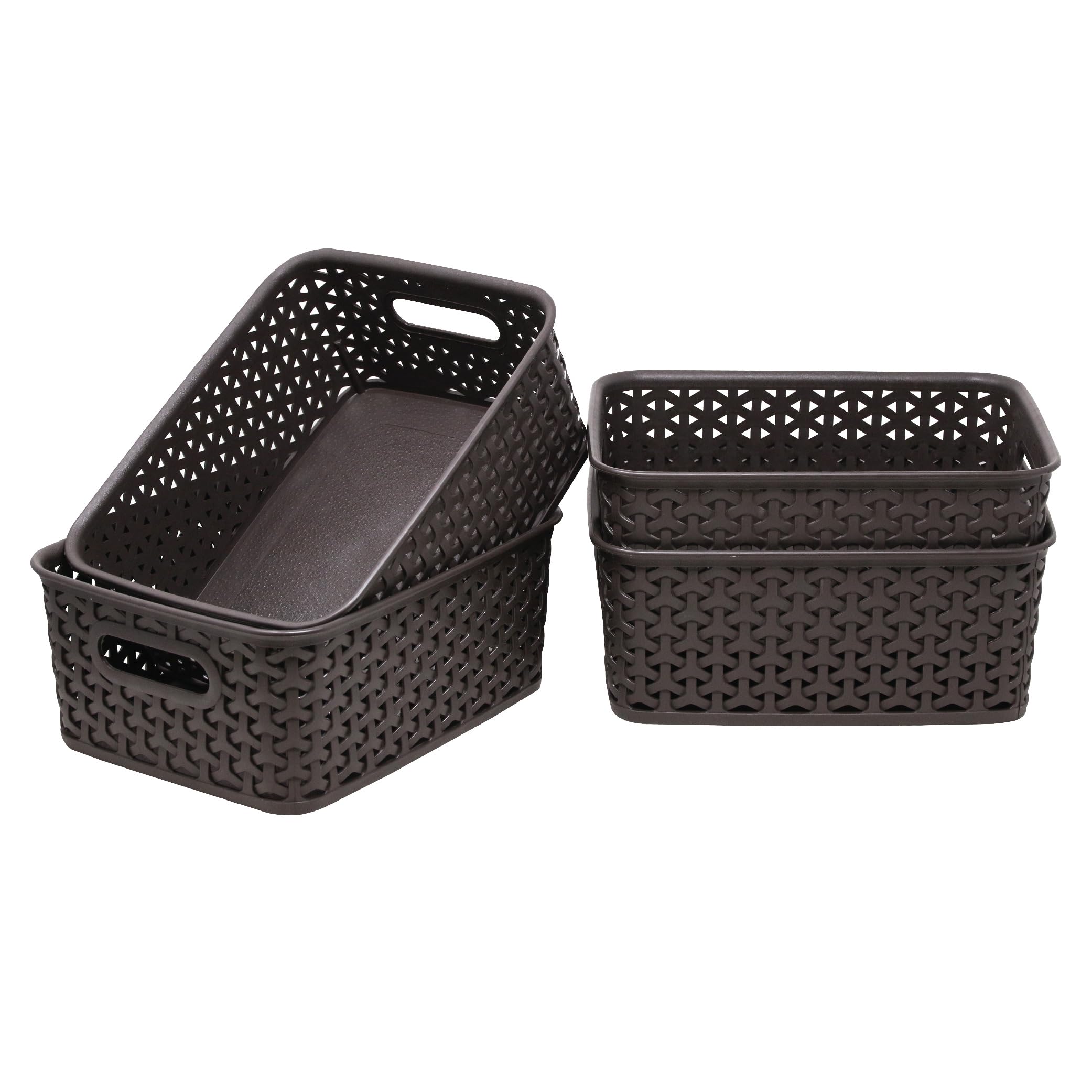 See full amazon price history chart for Bel Casa Royal Basket Small Pack Of 4 Multipurpose Plastic Rectangular Storage Baskets - Dark Brown Bel Casa Royal Basket Small Pack Of 4 Multipurpose Plastic Rectangular Storage Baskets - Dark Brown (B08R9V6RR9) Amazon Price History, Amazon Price Tracker