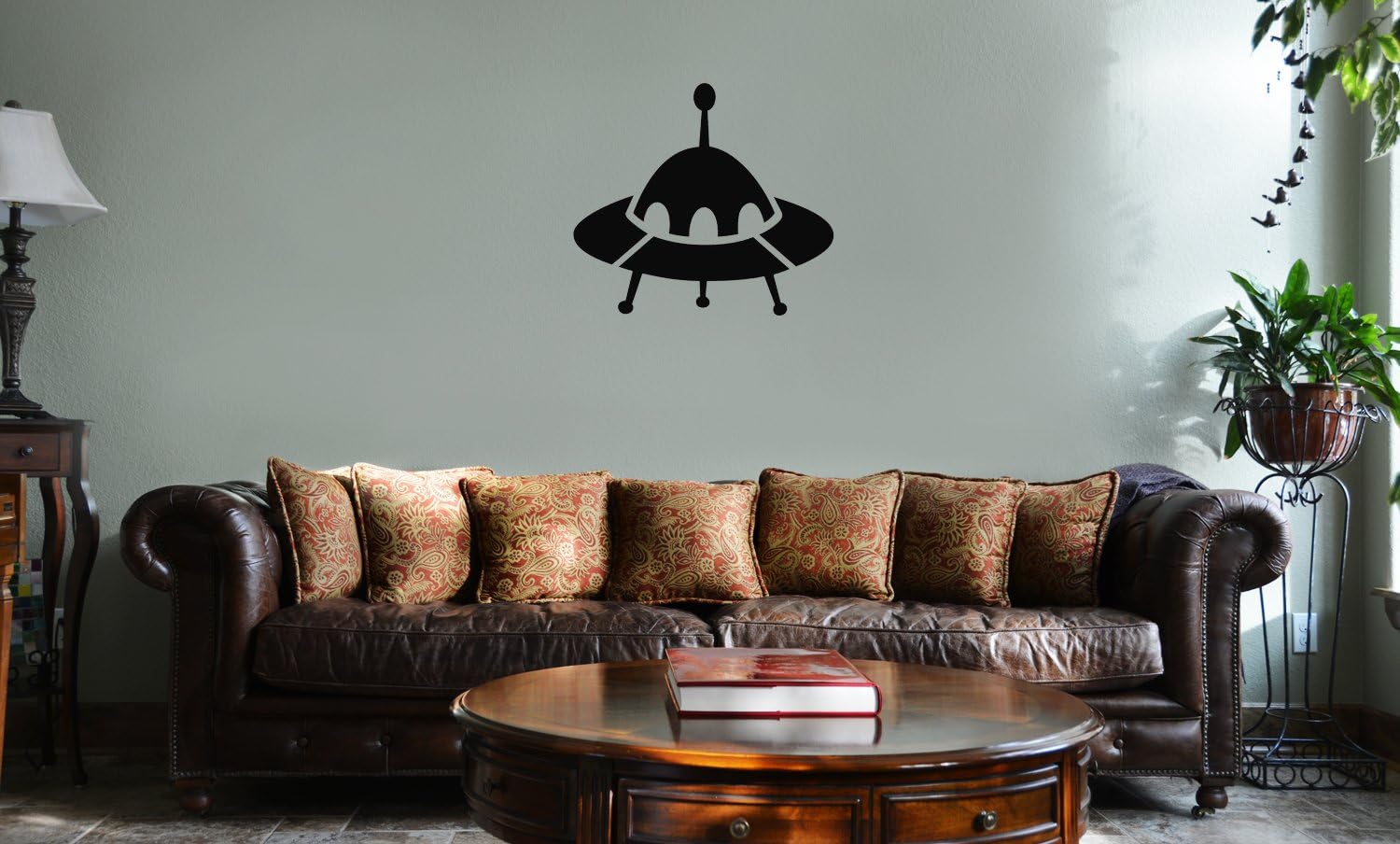 Decal Serpent Alien Spaceship Silhouette Vinyl Wall Mural Decal Home Decor Sticker (White)