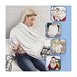 Nuby 5-in-1 Nursing Cover with 3+ Month Teething Bib, Grey