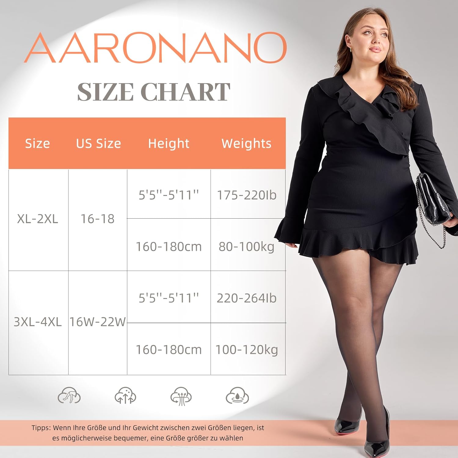 2 Pairs Plus Size Control Top Pantyhose Ultra-High Waist Tights 40D Sheer Shaping Support Stockings - Image 6