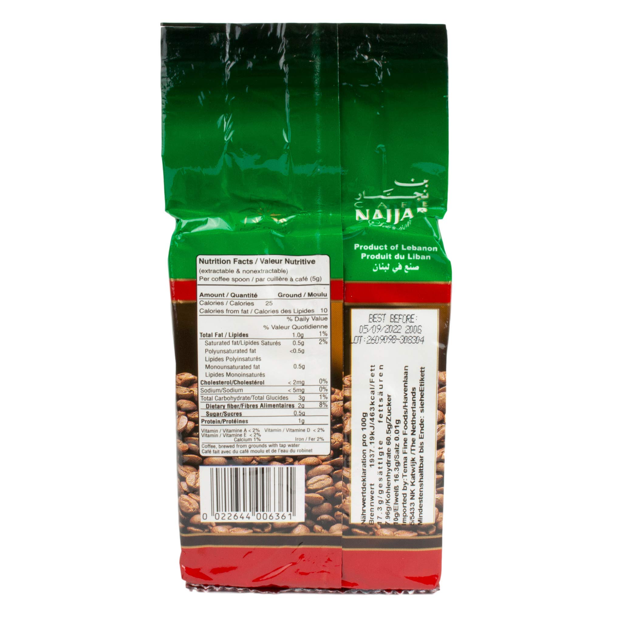 Najjar - arabska kawa mokka mielona z kardamonem w zestawie 2 szt. po 200 g opakowanie