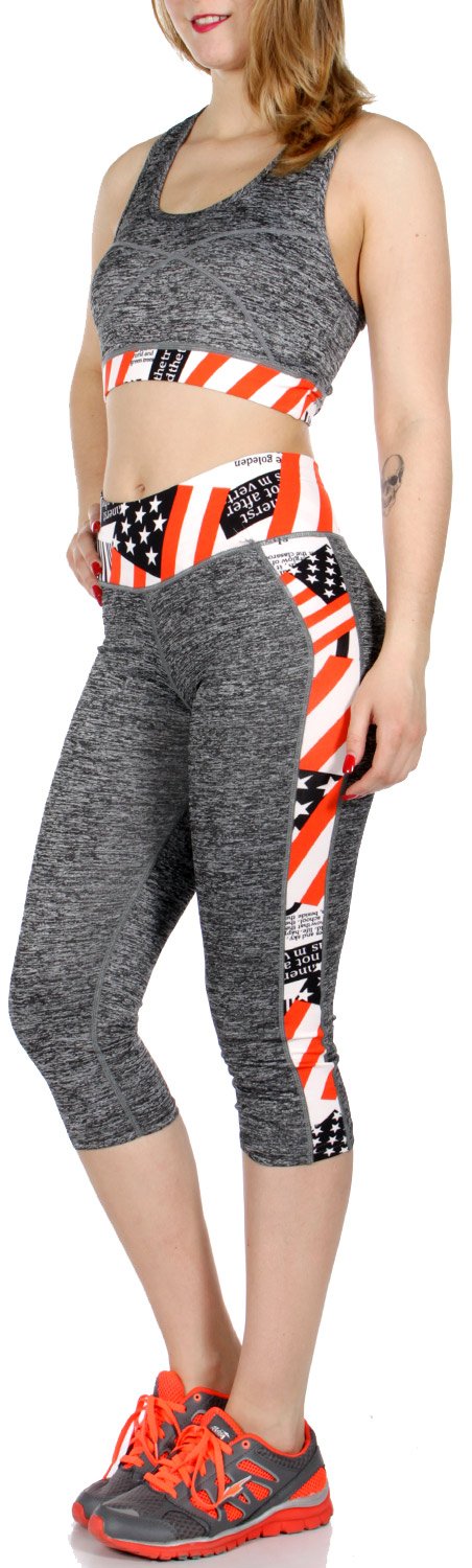 SERENITA USA Flag Capri Activewear Set