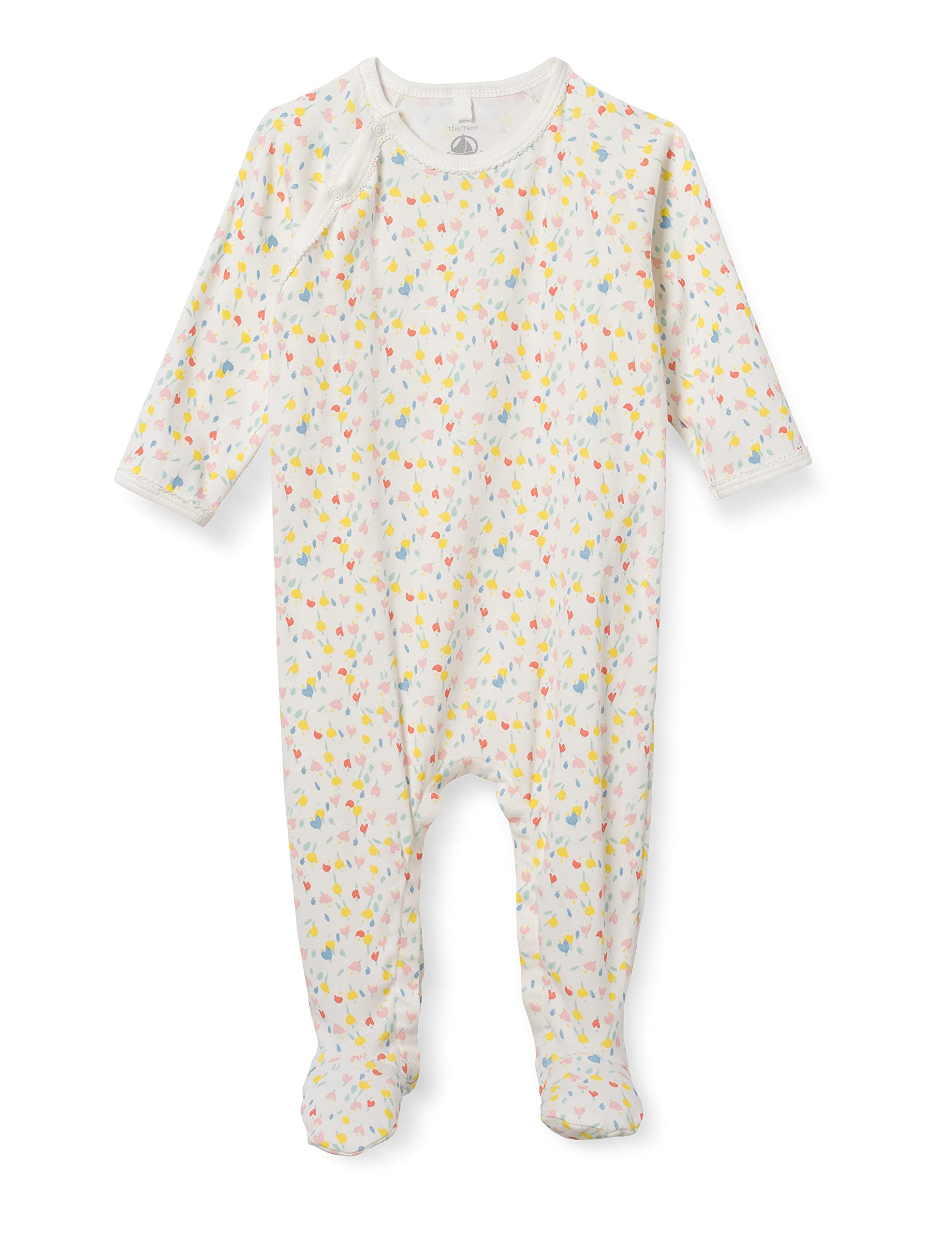 Petit Bateau Baby - Mädchen A00AA01 Nachthemd, Marshmallow/Multico, 3 Mois