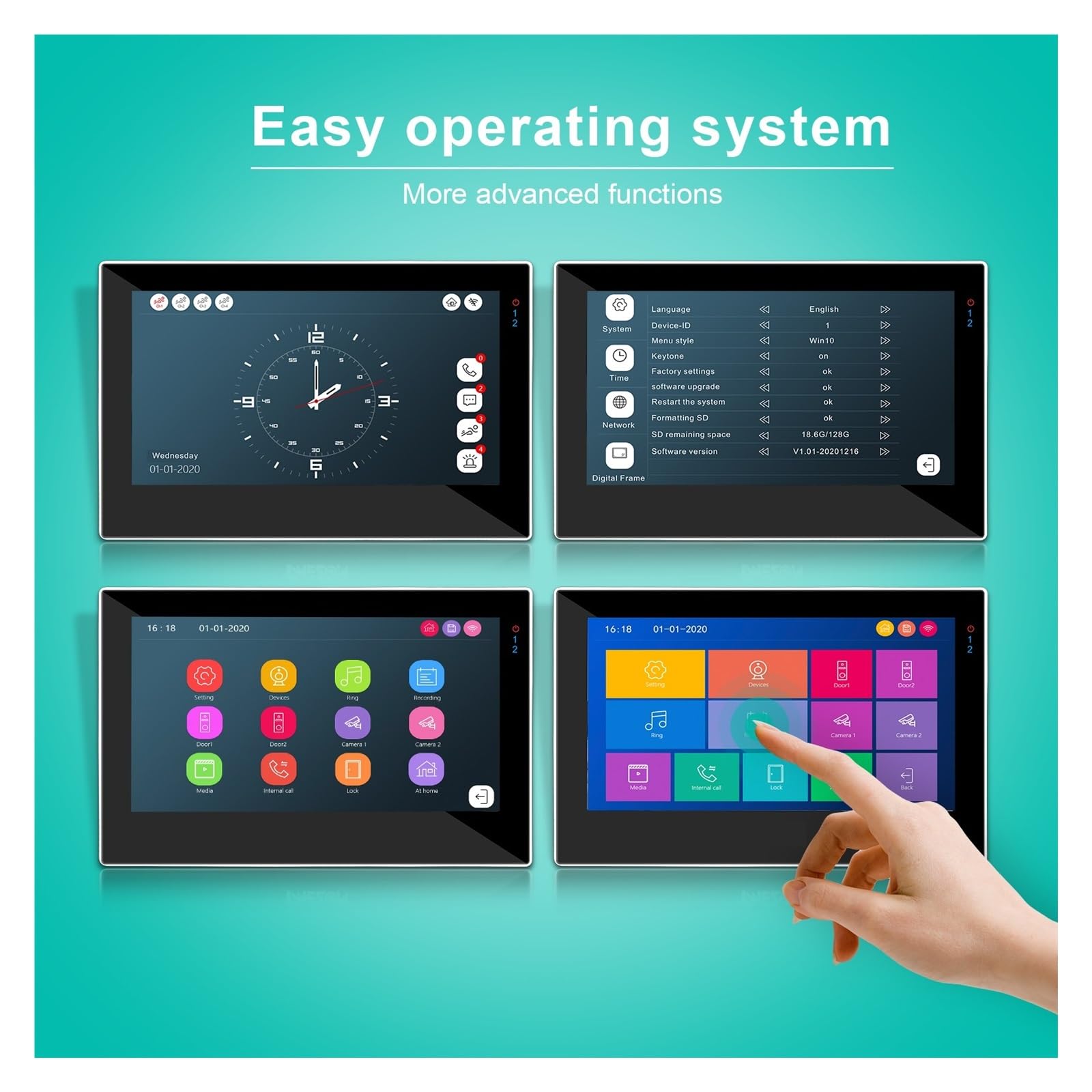 7-calowy Bezprzewodowy Inteligentny Domofon Wideodomofonowy Wi-Fi IP(4M1D-1button)