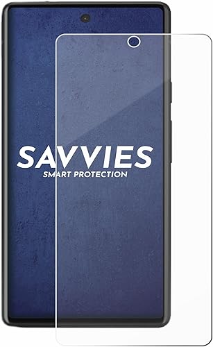 Miniatura 2 de savvies Protector de pantalla de vidrio templado compatible con Google Pixel 6a, 1 unidad de vidrio blindado a prueba de golpes, 9H ultra duro