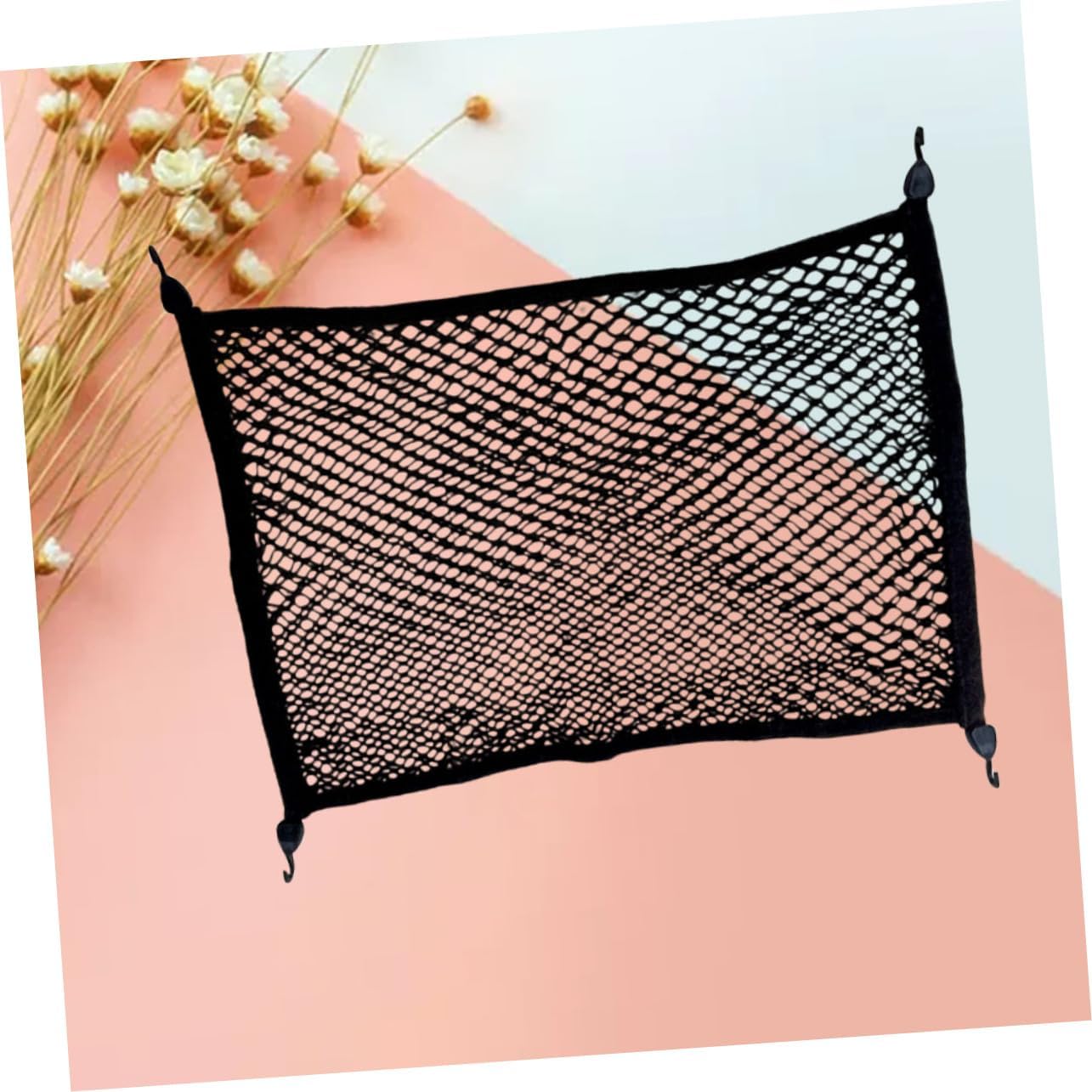 Alipis Double Layer Trunk Cargo Net Organizer 100x80cm Elastic Car Storage Net for SUV Truck and Van