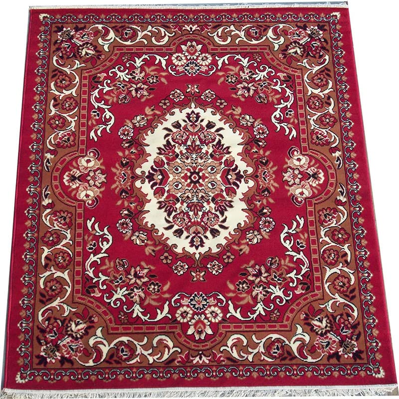 Image of Home Decore Acrylic Carpet for Your Living Room & Drawing Room Aywhere in Your Home (150x210 Red Colour)- 5x7 Feet