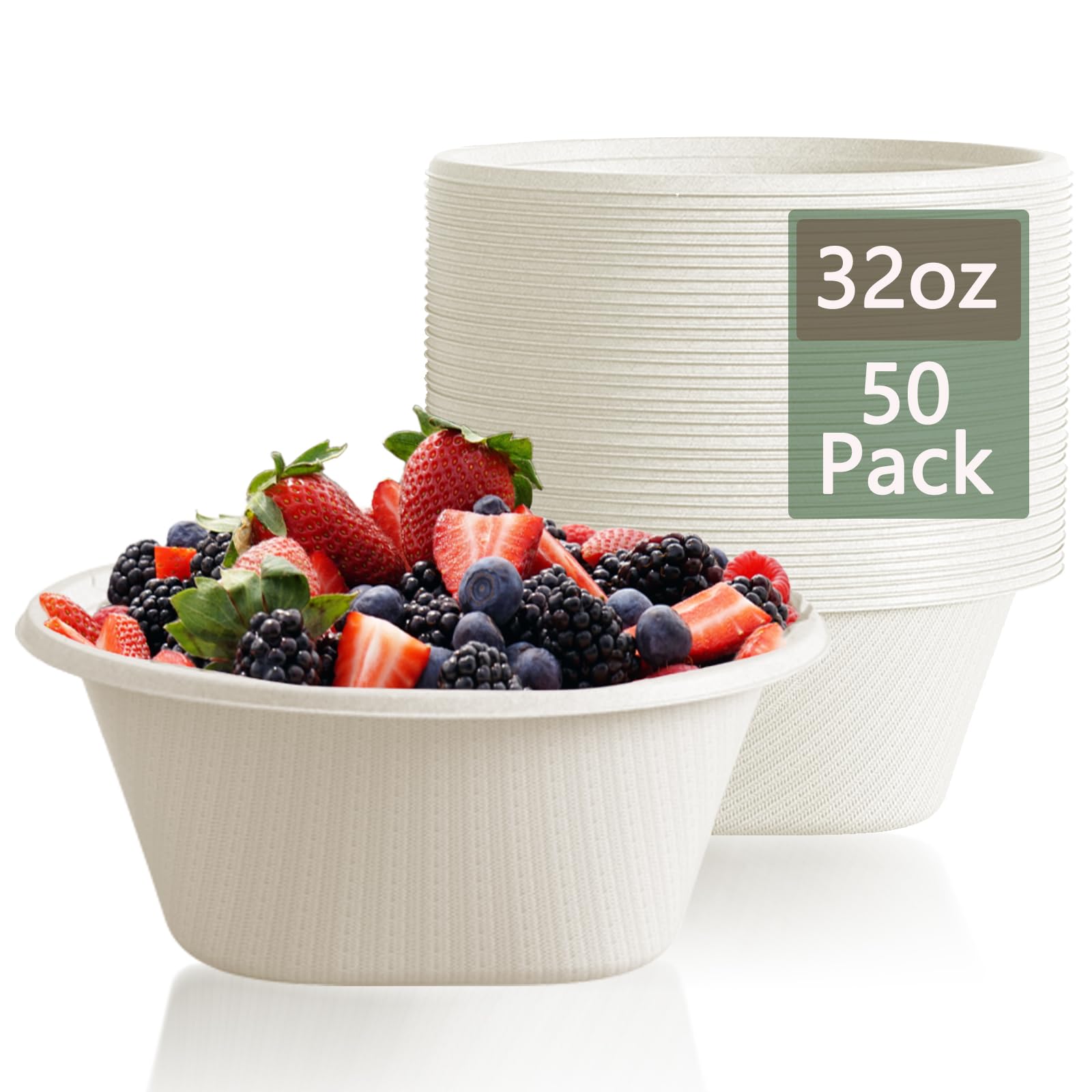 Heavy Duty Disposable Bowls - Sugarcane & Bamboo -9