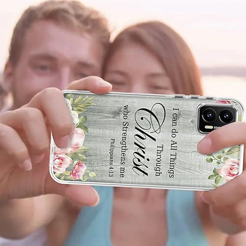 Miniatura 7 de Funda transparente para Motorola Moto G Stylus 5G 2023 con versículo de la Biblia, patrón de filipenses 4-13 para mujeres y hombres, doble capa