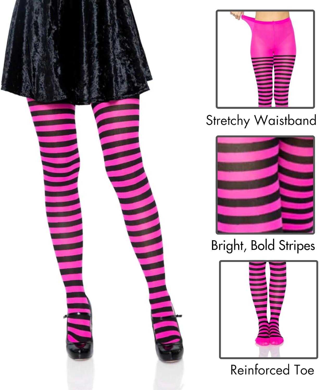 Leg Avenue Women's Nylon Striped Tights