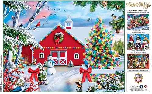 Miniatura 7 de MasterPieces Rompecabezas EZ Grip de 300 piezas, Navidad campestre, 18 x 24 pulgadas