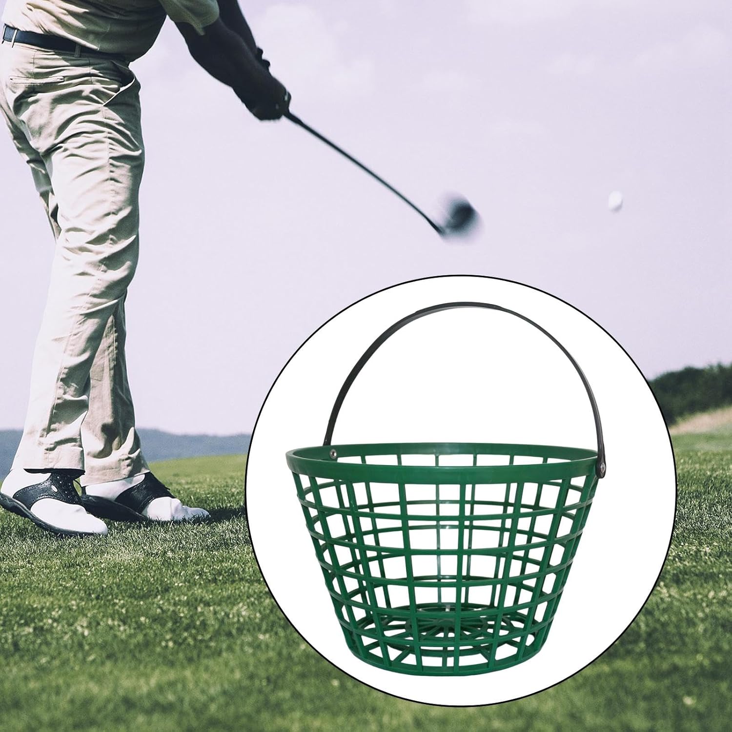 Golf Range Bucket, Golf Ball Basket, Carrier Outdoor Sports Golf Ball Holder, Display Pingpong Ball Basket, Stadium Gear Storage Organizer