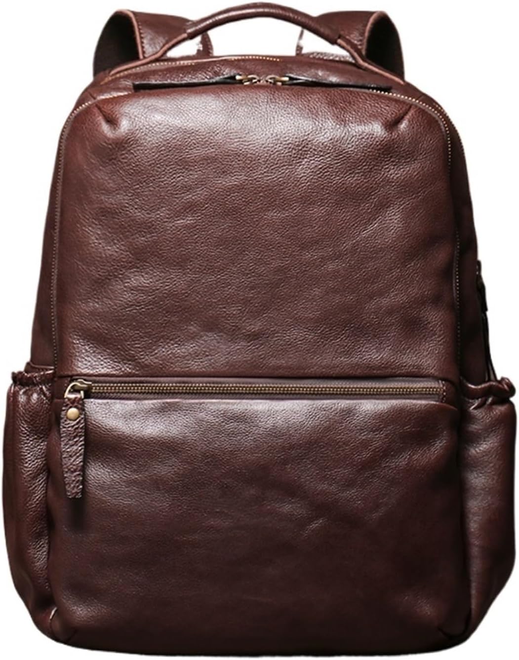 School Backpack Genuine Leather Backpack Men Large Capacity Business Travel Bag Schoolbag Laptop Going Out(Color 04)