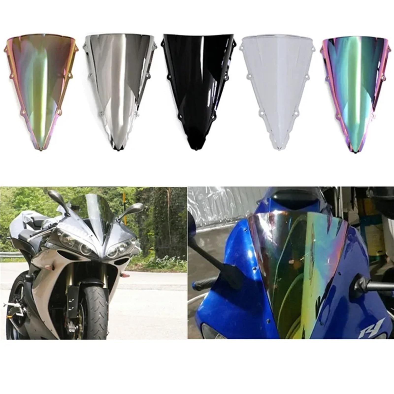 Spoiler szyby przedniej motocykla regulowany Pasuje do przedniej szyby motocykla YZF R1 2002-2003(No.2)