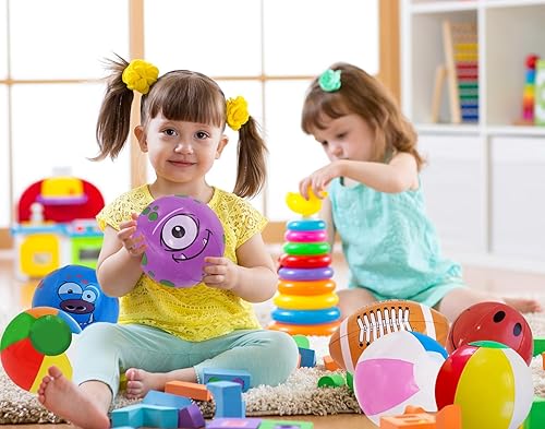 Miniatura 5 de The Dreidel Company Surtido de pelotas de playa, varios diseños para fiestas en la piscina, cumpleaños, juguete divertido de verano, 6 pulgadas