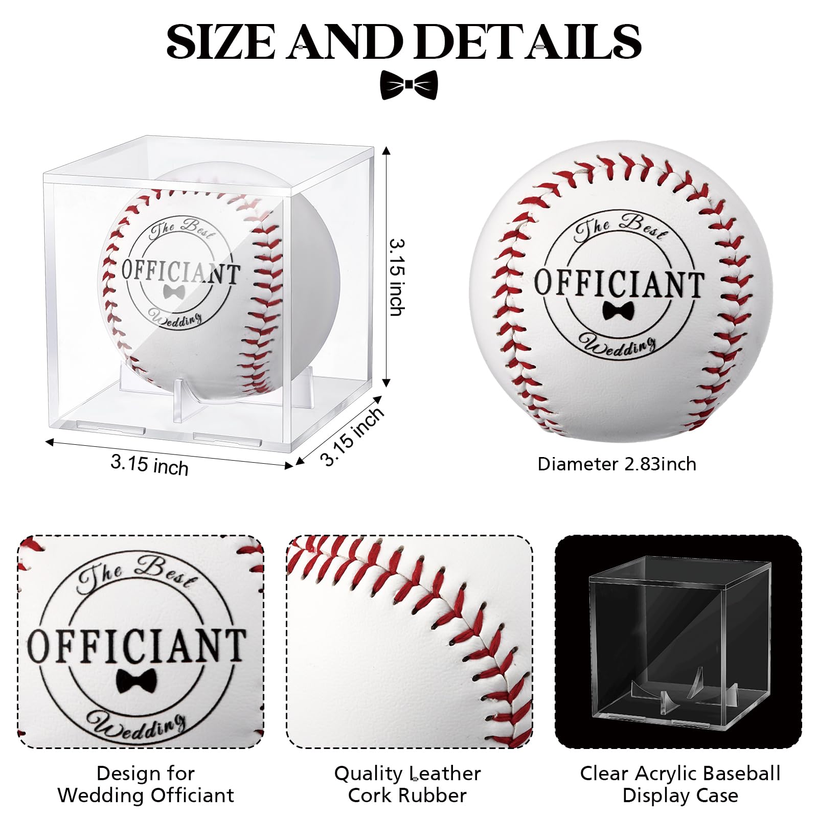 MiniInflat Wedding Officiant Baseball with Display Case Officiant Gift Set The Best Wedding Officiant Baseball Officiant Proposal Gifts for Wedding Officiant Pastor Minister