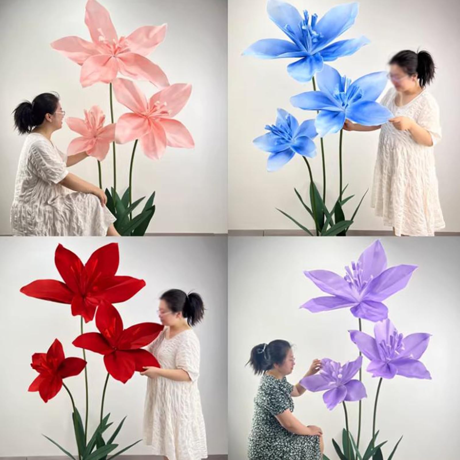 Decoración de flores artificiales, arreglo floral hecho a mano con base para fondo de recepción de boda y decoración del hogar
